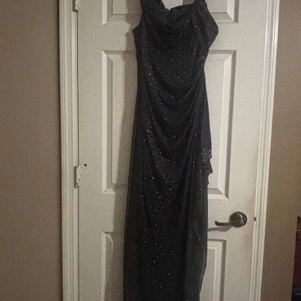 Alex Evenings Metallic Gray Evening Gown.